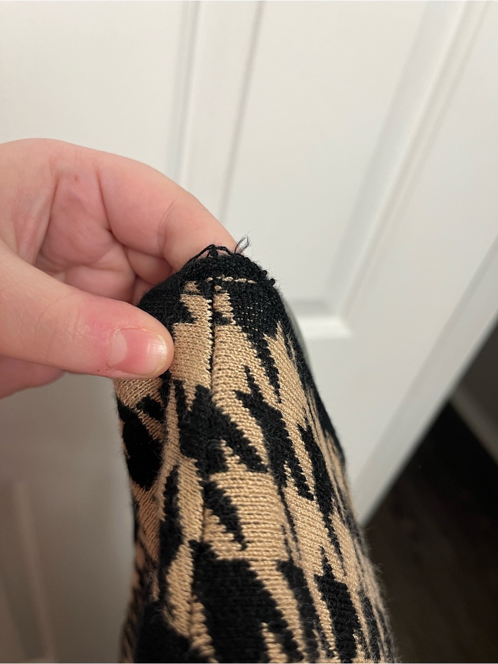 Taylor Sleeveless Houndstooth Midi Dress in Black and Tan - Picture 3 of 3